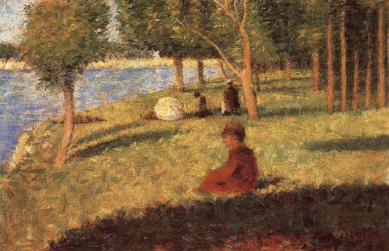 Georges Seurat The Person sat on the Lawn